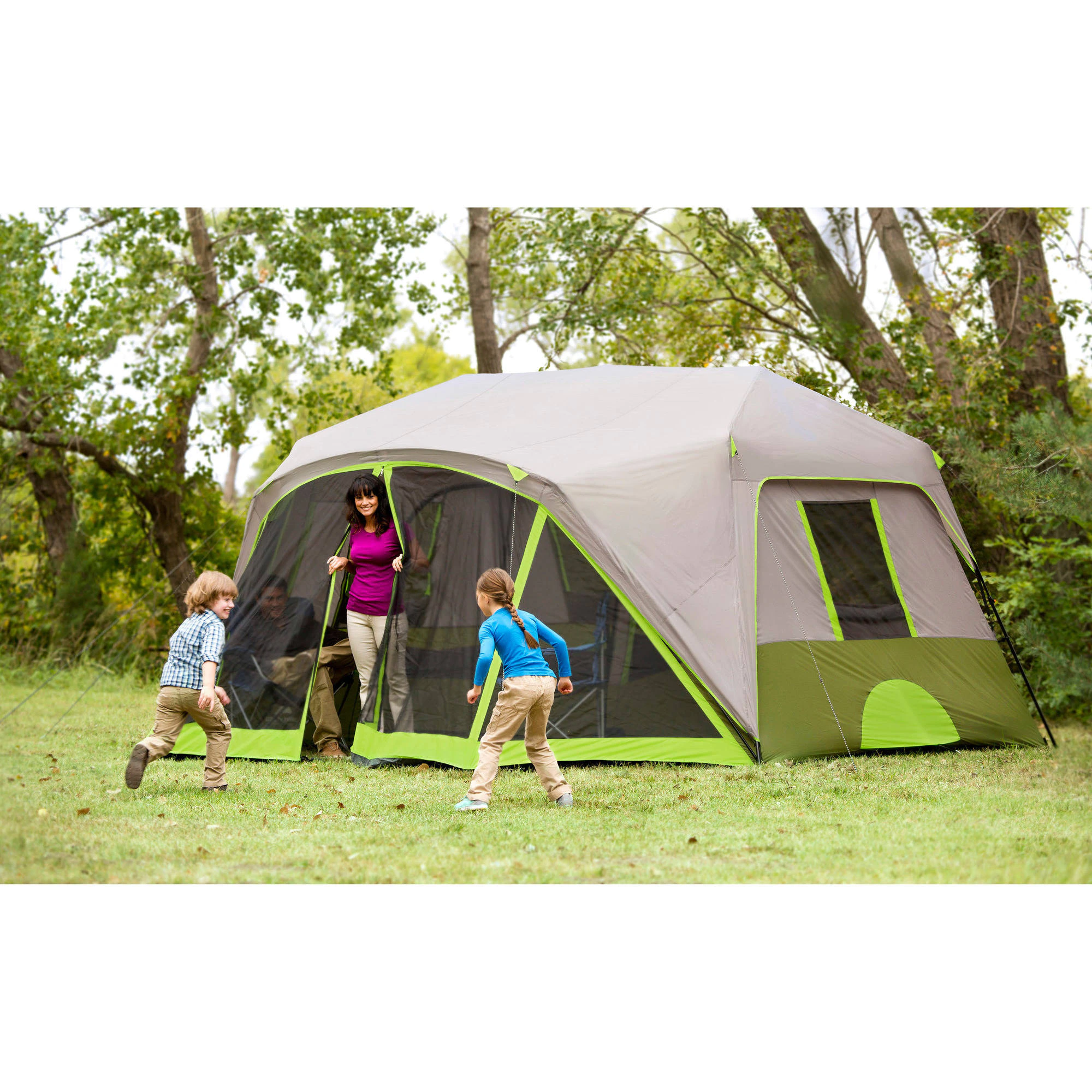 Cheap Goat Tents 9 Person 2 Room Instant Cabin Tent With Screen Room, Large Camping Tent, Outdoor Shelter (US Stock)   